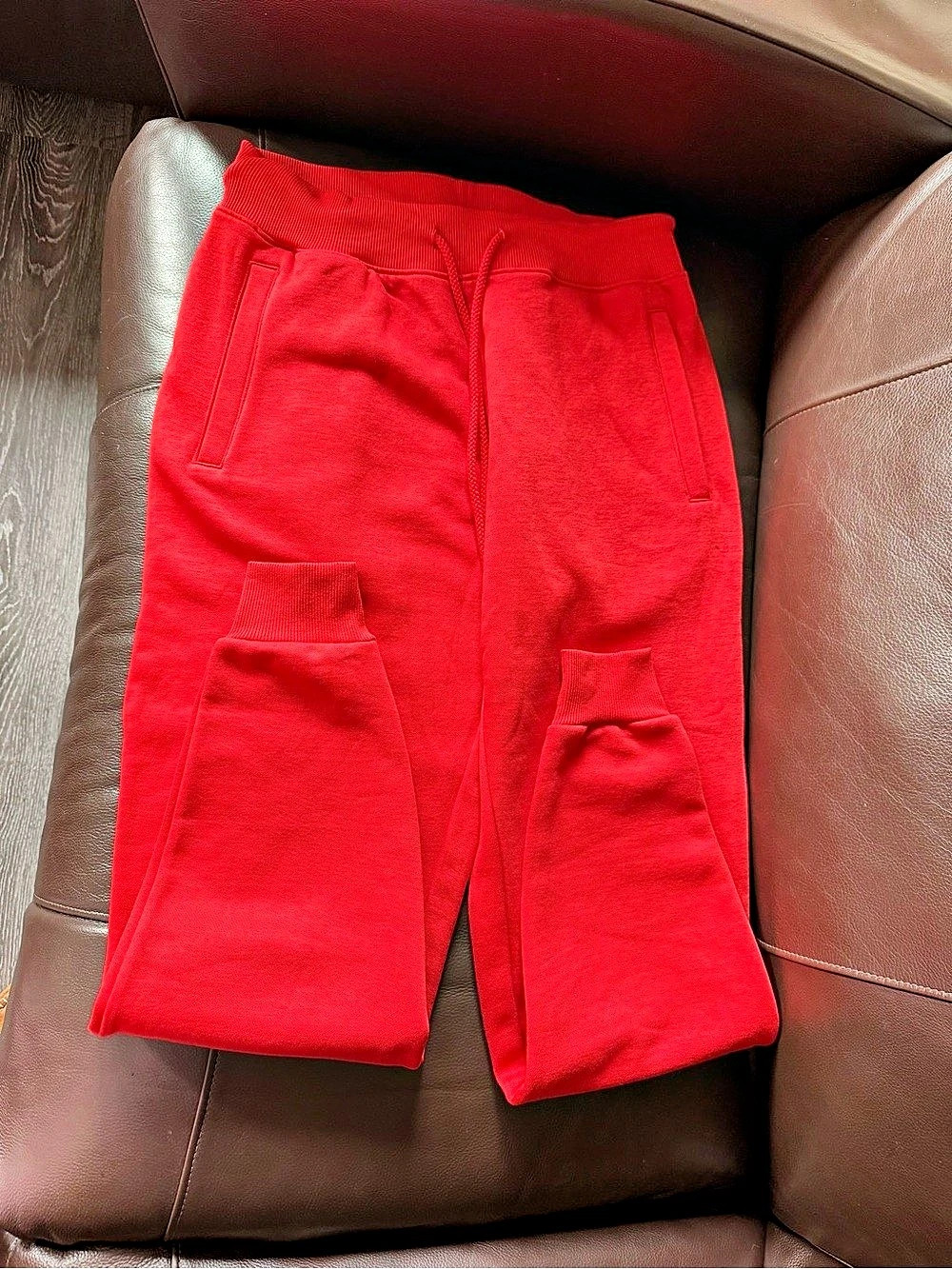 NWOT 80% cotton red joggers